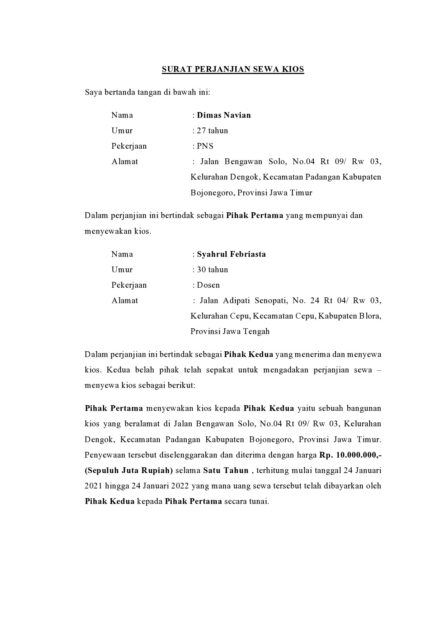 Surat Perjanjian Sewa Kedai Ringkas 19 Contoh Surat Agreement Sewa Kedai Surat Perjanjian Sewa Rumah Toko Hanagareng